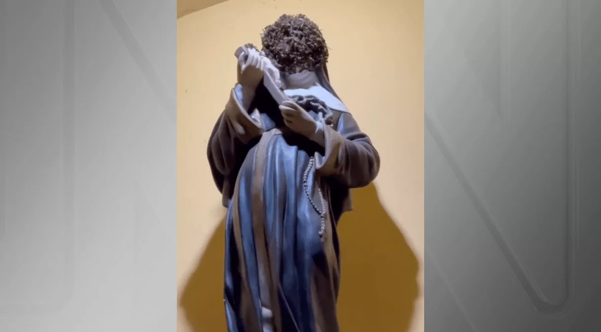 Enxame de Abelhas Cobrem Imagem de Santa e Viraliza na Web