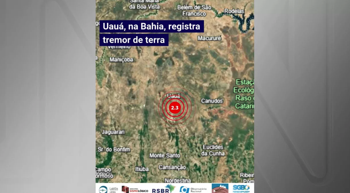 Tremor de terra na Bahia: Uauá registra abalo sísmico