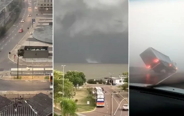 Ventos fortes causam estragos em Porto Alegre e Canoas