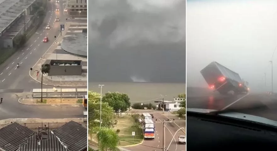 Ventos fortes causam estragos em Porto Alegre e Canoas
