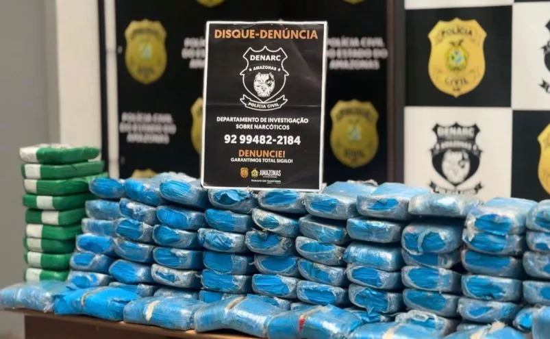 Polícia Civil do Amazonas apreende 210 kg de cocaína em Manaus